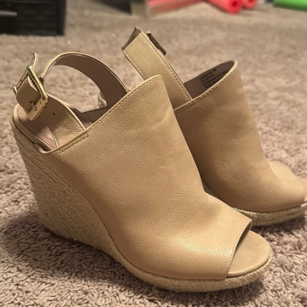 Beige Wedge Sandals